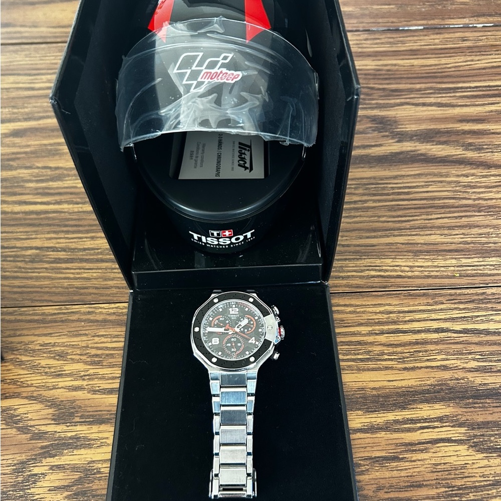 Tissot Silver and Black Chronograph Watch